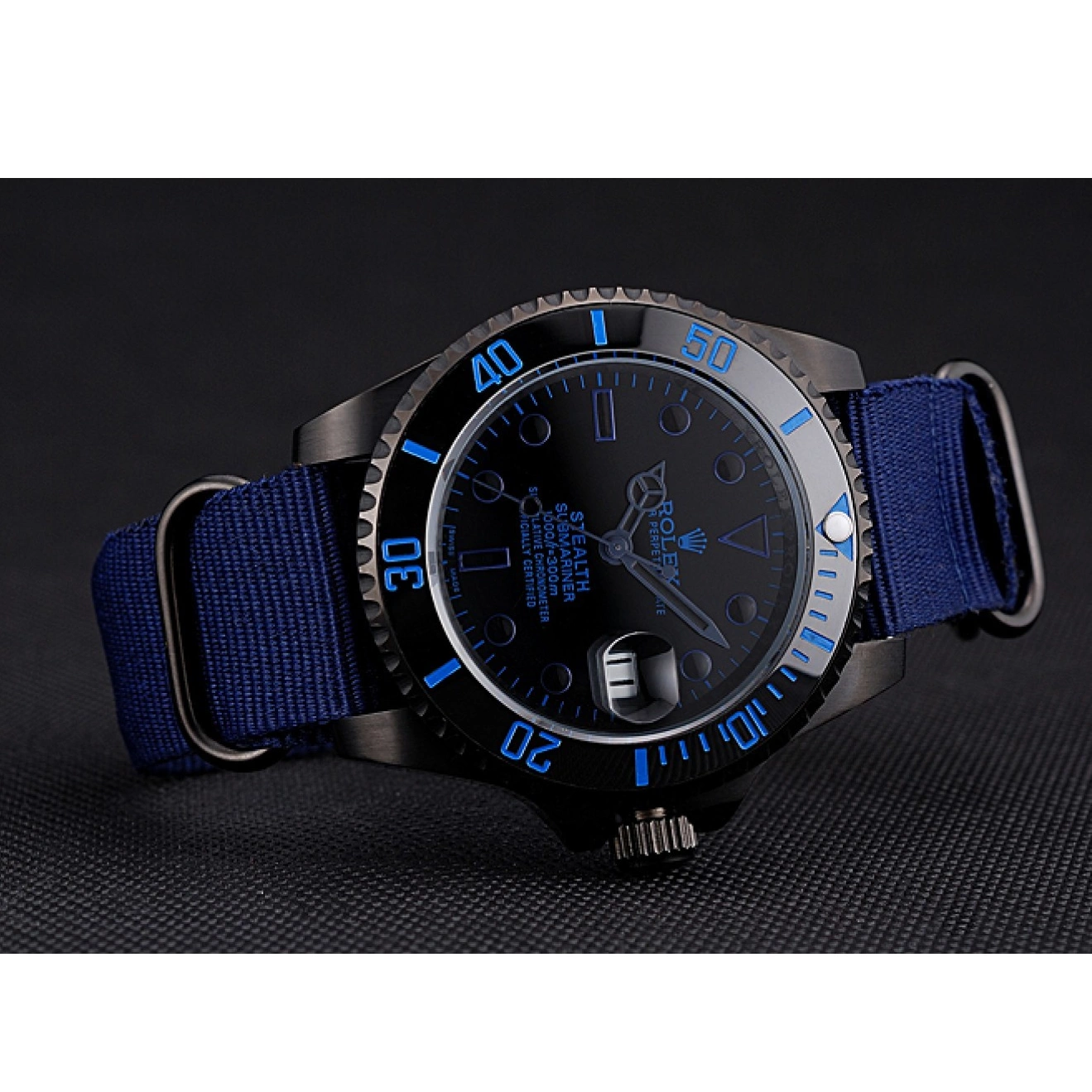 AAA replica watch Strap Nylon Rolex Submariner Stealth 622008 Blue 0713